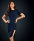 Navy And Grey Detailed Shift Dress